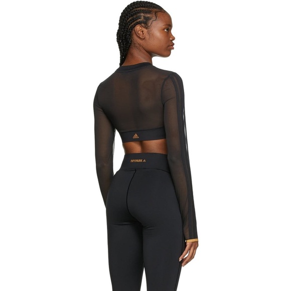 ⭐️ Host Pick 🌟 NWOT Adidas x Beyonce Ivy Park Mesh Crop Top - Black - Size M - Picture 4 of 16